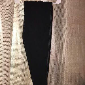 Zara Woman Black Trousers With White Stitching